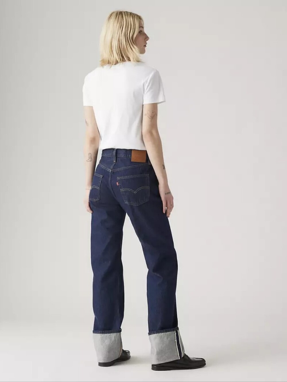 NWOT Levi's 501 90s Cuffed Selvedge Jeans (Dark Rinse) - Picture 3 of 8